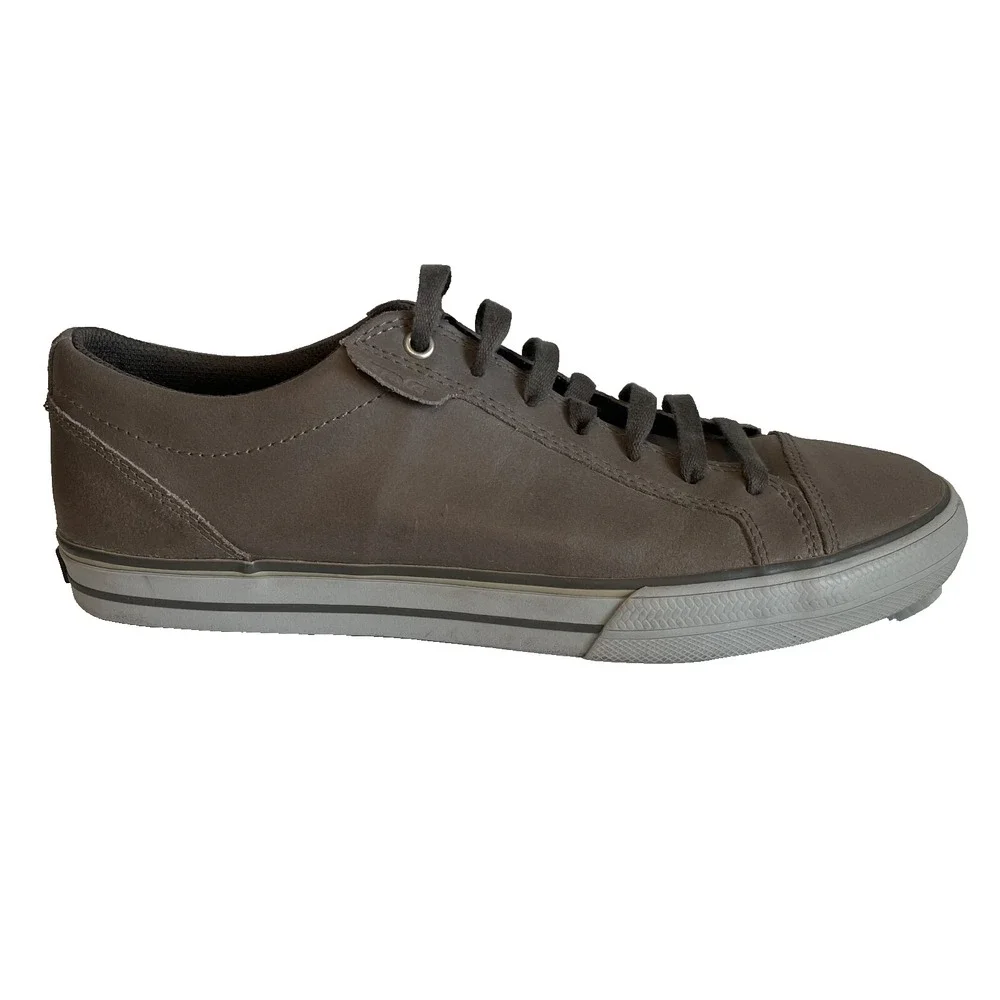 Teva Mens Cap Toe Brown Leather Laced‎ Casual Sneakers, Size 10
